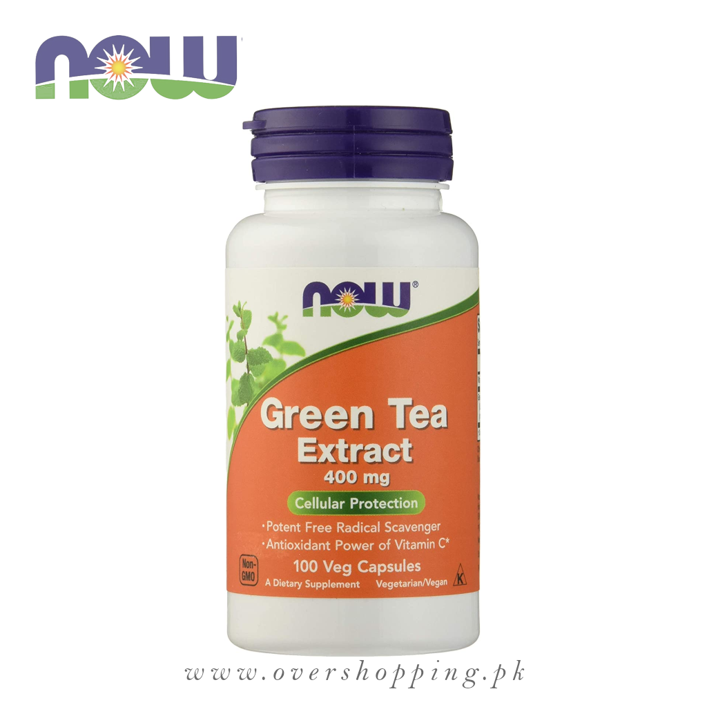 NOW FOODS Green Tea Extract 400mg 60% Capsules – All Natural Health Benefits, 100 Ct