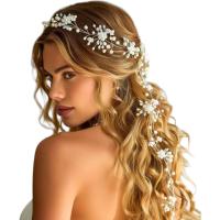 Unicra Gold Flower Bridal Headpiece Crystal Hair V&hellip;