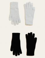 Marks and Spencer Knitted Touchscreen Gloves, Pack of 2 - Black & Grey