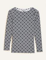 Pure Tencel™ Printed Round Neck Top - AUTOGRAPH 
