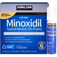 Kirkland Signature Hair Regrowth Treatment for Men - 5% Minoxidil Foam (6-Month Supply of 6 Cans) - 