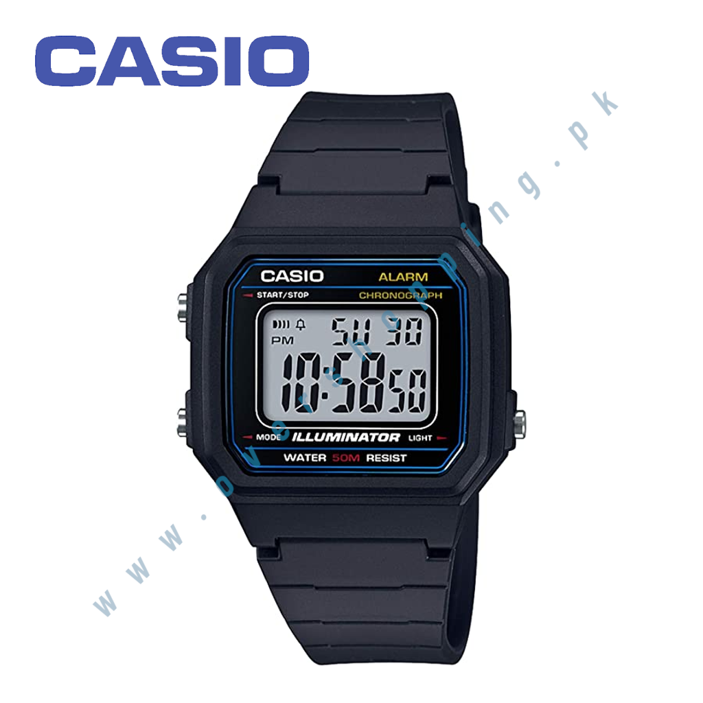 Casio W-217H-1AV Classic Digital Black Resin Mens …