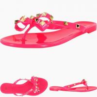 Women's Pink Jelly Sandals with Studded Bow Design&hellip;