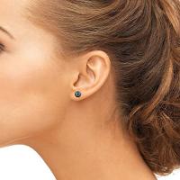 Black Akoya Cultured Pearl Earrings for Women with 14K Gold