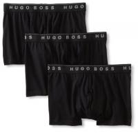 BOSS HUGO BOSS Men s 3-Pack Cotton Trunk-  Black, 