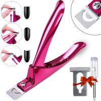Elegant Violet Red Premium Adjustable Stainless Steel Artificial Acrylic Fake False Nail Tip Clipper