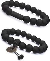 FIBO STEEL 2Pcs 11mm Wood Beaded Bracelet for Men 