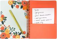 Lined Pages, Beautiful Orange Floral Pattern by ST