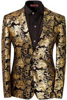 Men's Dress Floral Suit Notched Lapel Slim Fit Sty