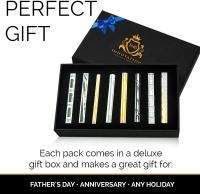 Men's Luxury 8pc Tie Clip Gift Set, Stainless Steel Tie Clip