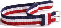 PASOY 20mm NATO Nylon Watch Band Blue/Red/White Replacement Watch Strap Preppy Style Mens Military B