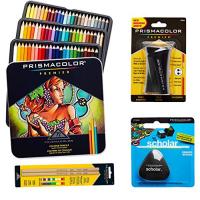 Prismacolor 72-Count Colored Pencils with Pencil Eraser & Sharpener