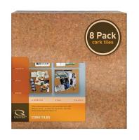Quartet Cork Tiles, 12" x 12", Cork Board, Bulletin Board, Mini Wall, 8 Pack (108)