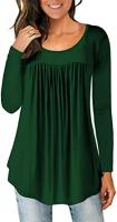Women's Shirts Casual Blouse Short Sleeve Ruffle Button Up Tunic Tops Solid Color Fit Flare