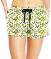 ZMban Yellow Lemon Hot Pants Tropical Beach Shorts for Girl Women