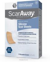 ScarAway Advanced Skincare Silicone Scar Sheets - Body Scar Treatment, 12 Reusable Sheets