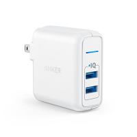 USB Charger, Anker Elite Dual Port 24W Wall Charger, PowerPort 2 with PowerIQ and Foldable Plug, for