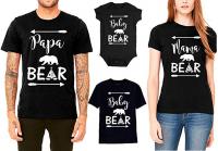 Mama Bear T-Shirt Family Matching Outfit Mommy Daddy Plus Size