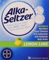 Alka-Seltzer Effervescent Lemon Lime - 36 Tablets,