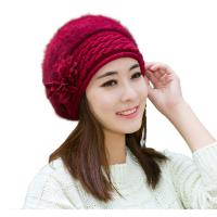 iSWEVEN 1058b Wine Red Imported Fancy Beautifully wooven Expandable Very Soft Beanie Cap hat for Women Girls Adults Men Boys Female Gents