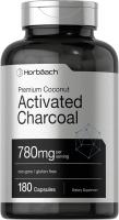 Activated Charcoal from Coconut Shells, Charcoal Pills 780mg by Horbaach - 180 Caps