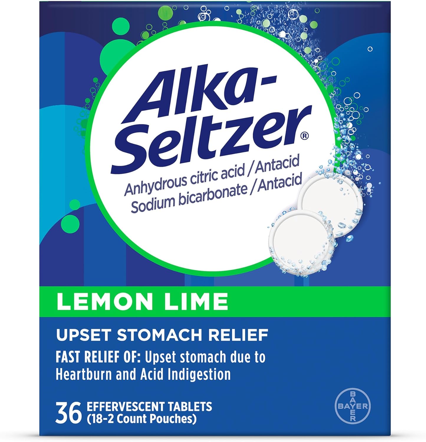 Alka-Seltzer Heartburn Relief Lemon Lime Effervescent Tablets - F