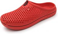 Amoji Unisex Garden Clogs Shoes Sandals Slippers, Red - Men's 10 No.