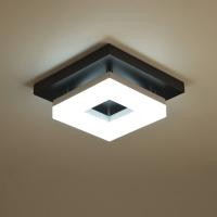Anmaice 8in Flush Mount LED Ceiling Light Fixtures Square Black, Modern Dimmable Ceiling Lights for Hallways Balcony Cloakroom Small Closet Washrooms Stairwell