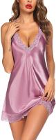 Avidlove Women Lingerie Satin Lace Chemise Nightgown Sexy Nighty 