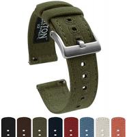 BARTON Canvas 22mm Quick Release Watch Band Straps - Army Green