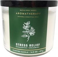 Bath & Body Works, Aromatherapy Stress Relief 3-Wick Candle, Eucalyptus Spearmint - 14.5 Oz (411g)