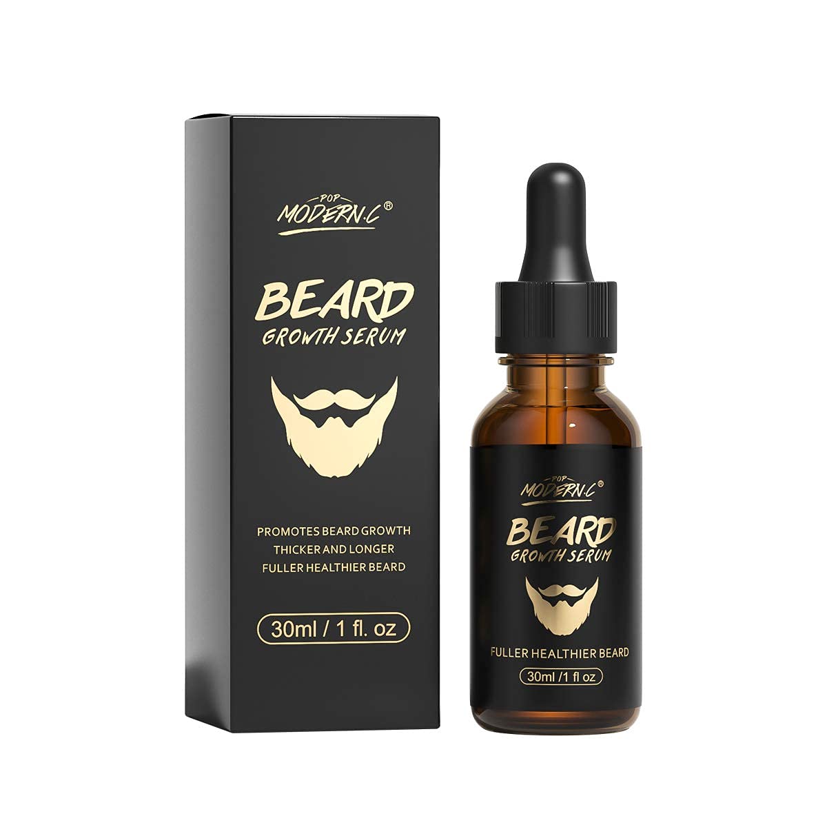 Beard Growth Oil with Biotin & Caffeine - Stimulate Facial Hair Growth Serum for Men, Promotes F