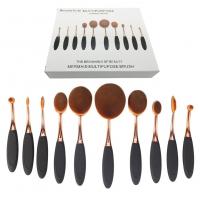 Beauty Kate Professional Multipurpose Oval Makeup Brushes 10Pcs Set (Rose Gold Black)