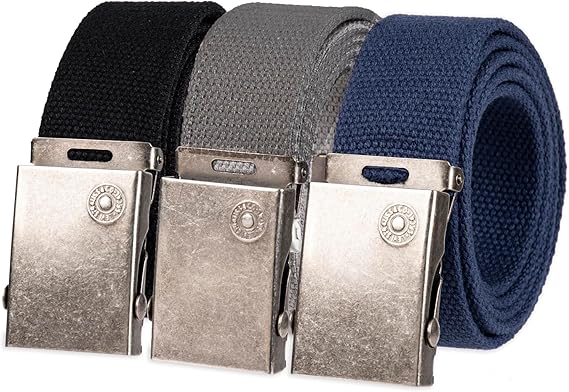 Levi's Cut-to-Fit Web Belt Set (3-Pack) with Inter