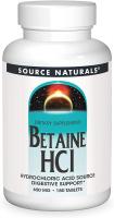 Source Naturals - Betaine HCl Hydrochloric Acid Source 650 mg. - 180 Tablets