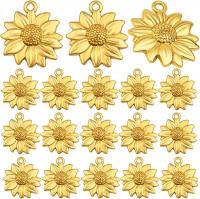 BronaGrand 60 Pieces Golden Plated Sunflower Charms Alloy Bead Pendants Charms for DIY Bead Pendants