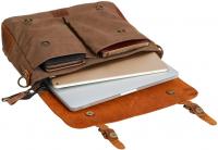 Canvas Leather Messenger Bag for Laptop, Tablet Br