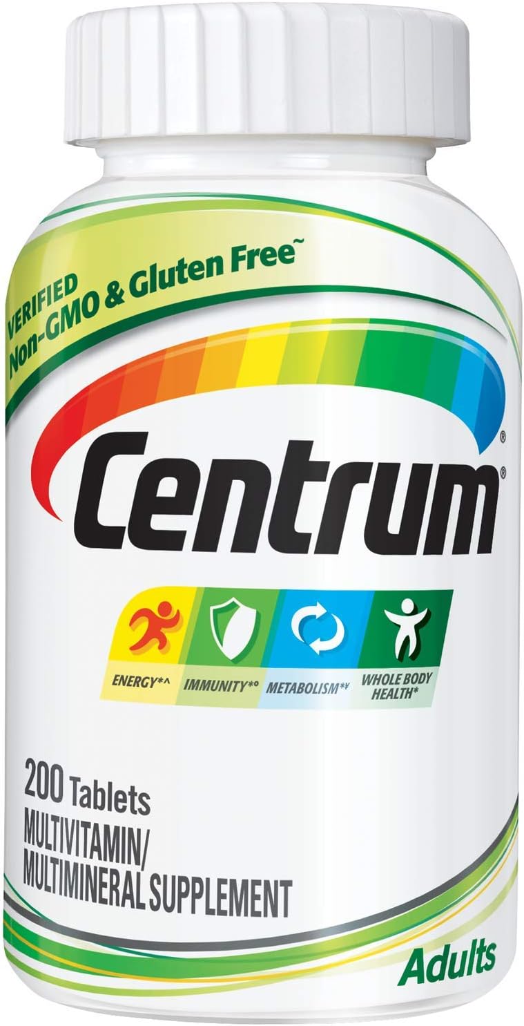 Centrum Adult Multivitamin / Multimineral Supplement – 200 Count Tablets – Antioxidants, Zinc, V