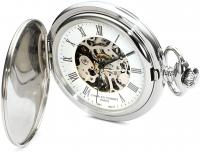 Charles-Hubert, Paris 3918 Premium Collection Stainless Steel Mechanical Pocket Watch