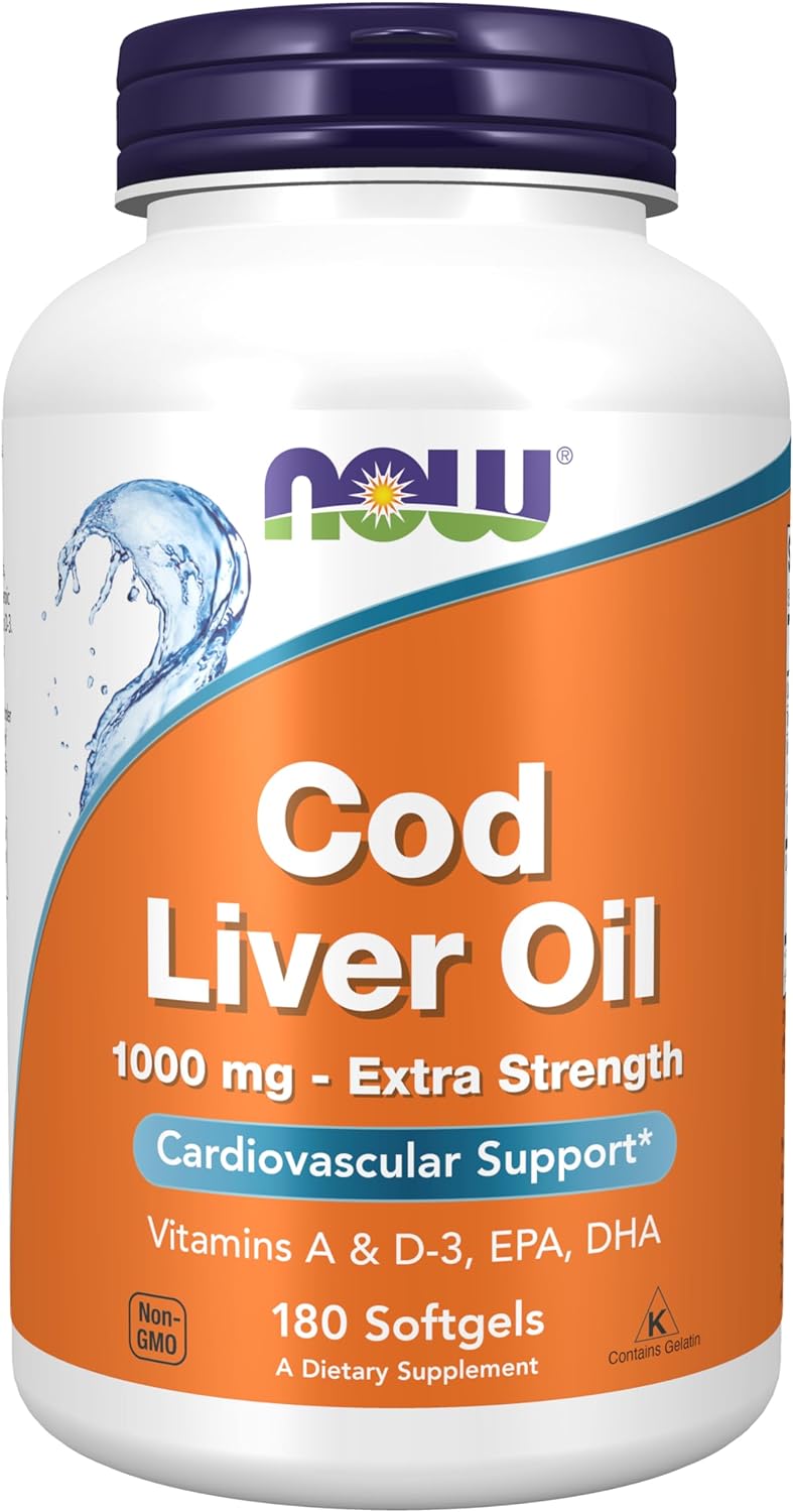 NOW Supplements, Cod Liver Oil, Extra Strength 1,0