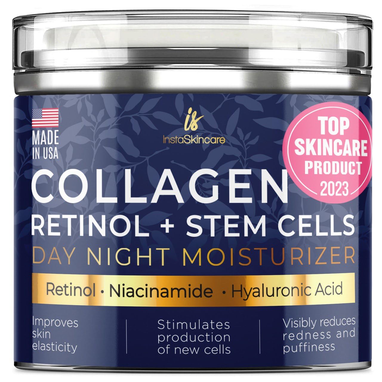 Collagen Face Cream with Airless Pump Collagen Botanical Stem Cells Cream for Skin with Retinol, Nia