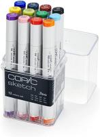 Copic Alcohol Sketch Marker Set, 12, Basic Colors Count