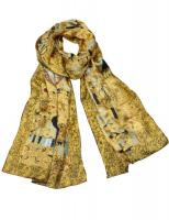 Dahlia Women s 100% Long Silk Scarf - Gustav Klimt "Adele Bloch-Bauer I" - Gold