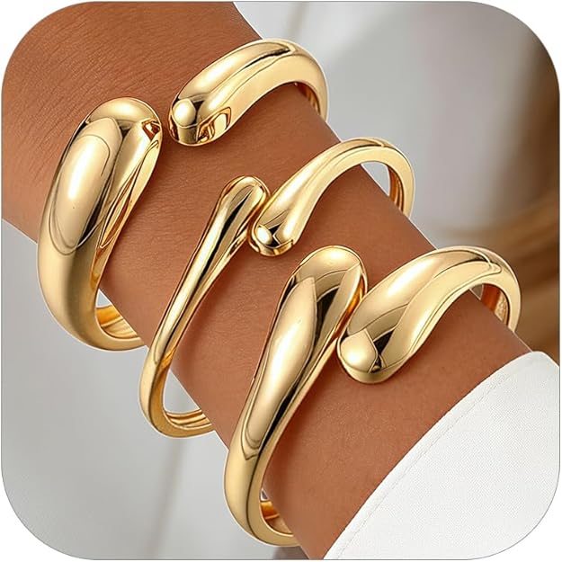 Dodder Chunky Gold Bangle Bracelets for Women – 