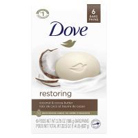 Dove Beauty Bar For Softer Skin Coconut Milk More Moisturizing Than Bar Soap, Pack of 6 Bars - 22.5O
