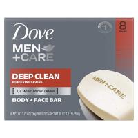 Dove Men+Care Body and Face Bar More Moisturizing Deep Clean ,8 Bars - 30Oz (850g)
