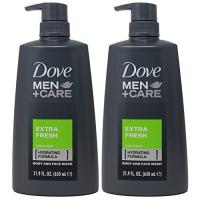 Dove Men + Care Extra Fresh Body and Face Wash, Pack of 2 - 21.9 Fl.Oz Each (650ml)