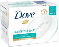 Dove Sensitive Skin Unscented Hypo-Allergenic Beauty Bar, 2 Ct, 4 oz (113g)