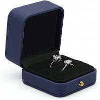 Dusty Blue, Square Leather Velvet Jewelry Ring Bea&hellip;