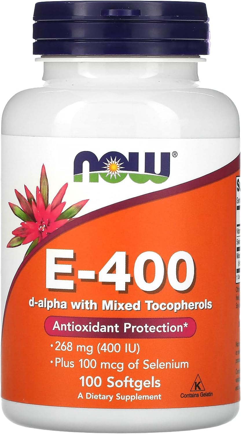 Now Foods E-400: High-Potency Vitamin E 268mg Soft…